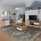 Conjunto Sala Estar Rack Tv 60 Pol Arly