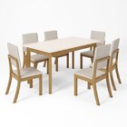 Conjunto Sala Jantar Arietta 6 Cadeiras Canto Reto C/vidro Na