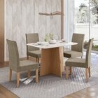 Conjunto Sala Jantar Isa 90cm Vidro 4 Cadeiras Elegance Mel/c