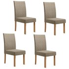 Conjunto Sala Jantar Isa 90cm Vidro 4 Cadeiras Elegance Mel/c