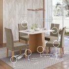 Conjunto Sala Jantar Isa 90cm Vidro 4 Cadeiras Elegance Mel/c