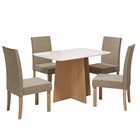 Conjunto Sala Jantar Isa 90cm Vidro 4 Cadeiras Elegance Mel/c