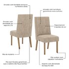 Conjunto Sala Jantar Letícia Mesa 160 Cm Canto Reto Com Vidro