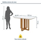 Conjunto Sala Jantar Mesa Bold 120cm Tampo Mdf 4 Cadeiras Pés