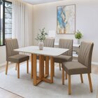 Conjunto Sala Jantar Mesa Bold 120cm Tampo Mdf 4 Cadeiras Pés