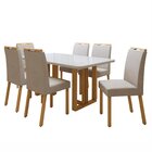 Conjunto Sala Jantar Mesa Bold 170cm Maxi Tampo Mdf E Vidro E