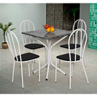 Conjunto Sala Jantar Mesa Com Tampo Granito E 4 Cadeiras Thai