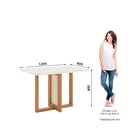 Conjunto Sala Jantar Mesa Natalí 120cm Canto Arredondado Com