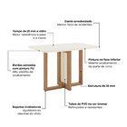 Conjunto Sala Jantar Mesa Natalí 120cm Canto Arredondado Com