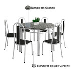 Conjunto Sala Jantar Mesa Tampo Granito E 6 Cadeiras Lorena A
