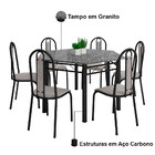 Conjunto Sala Jantar Mesa Tampo Granito E 6 Cadeiras Lorena A