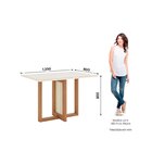 Conjunto Sala Jantar Natalí 120cm Canto Reto Ccom Vidro + 4 C