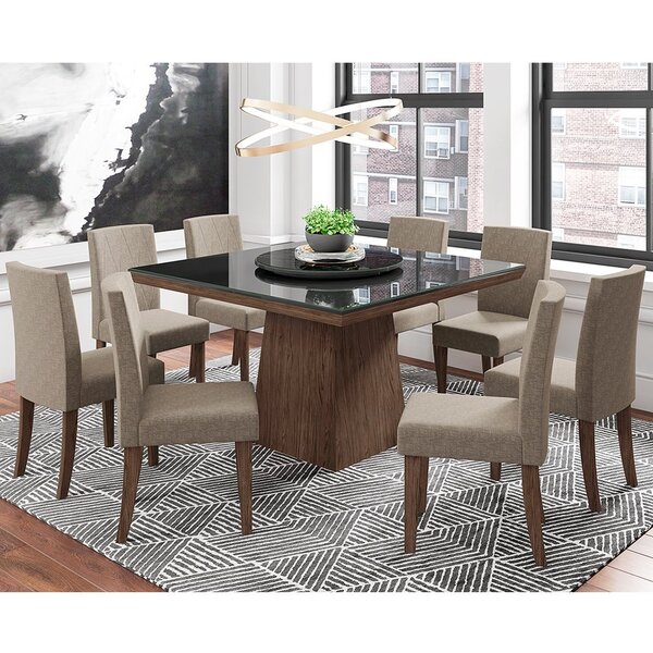 Conjunto Sala Jantar New Ceval Melissa 135x135cm Com Tampo E