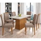 Conjunto Sala Jantar New Ceval Mesa Bárbara 160x90 Cm Com 6 C