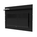 Conjunto Sala Rack Com Painel Prism 1.6 - Preto Com Cumarú -