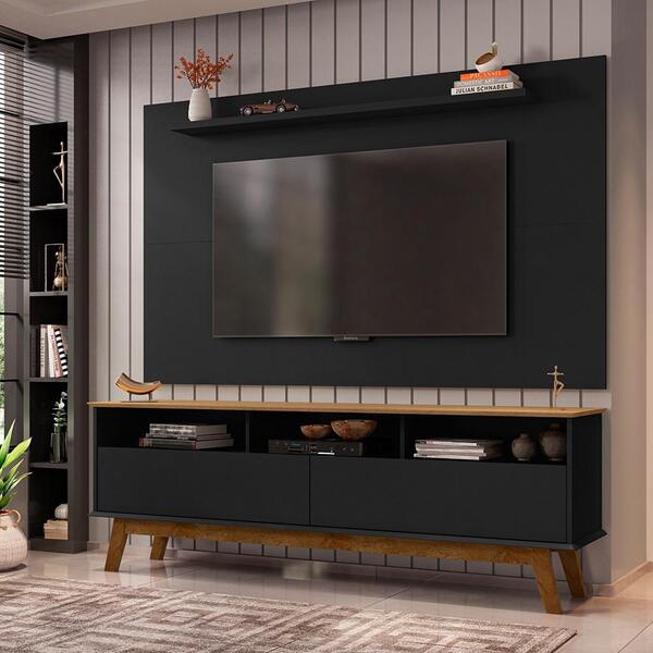 Conjunto Sala Rack Painel Elegant Para Tv Até 65 Polegadas