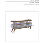 Conjunto Sala Tv Rack Rubi 3 Portas Painel Chanel 55 Pol.