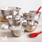 Conjunto Saladeiras Tigelas Bows Mixing Bowl Aço Inox 5 Peças