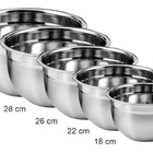 Conjunto Saladeiras Tigelas Bows Mixing Bowl Aço Inox 5 Peças