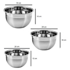 Conjunto Saladeiras Tigelas Bows Mixing Bowl Aço Inox 5 Peças
