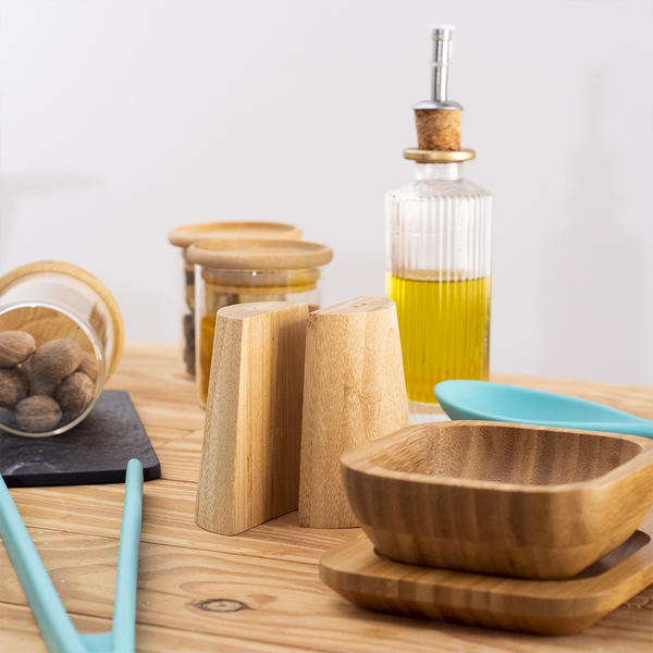 Conjunto Saleiro E Pimenteiro Oikos Em Bambu Natural Minimali