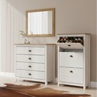Conjunto Sapateira + Cômoda 4 Gavetas + Moldura Com Espelho 1
