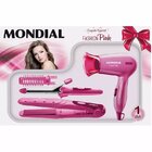 Conjunto Secador Chapinha Escova Mondial Fashion Rosa Bivolt