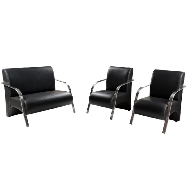 Conjunto Sevilha 1 E 2 Lugares Braço Alumínio Tecido Sintétic