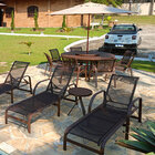 Conjunto Sevilha Com Mesa Giratória 1,80m + 8 Poltronas + Omb