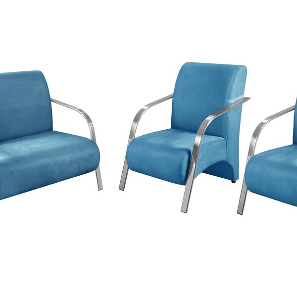 Conjunto Sevilha Namoradeira + 2 Poltronas Decorativa Braço D