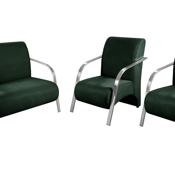 Conjunto Sevilha Namoradeira + 2 Poltronas Decorativa Braço D