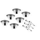 Conjunto Sobremesa Elegance Inox 6 Taças e 6 Colheres Forma