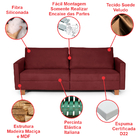 Conjunto Sofá 1,40 2 Lugares E Poltrona Plaza Bordô - Straub