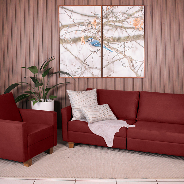 Conjunto Sofá 1,60 2 Lugares E Poltrona Plaza Bordô - Straub