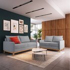 Conjunto Sofá 2 E 3 Lugares Bipartido Lugano Cinza