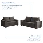 Conjunto Sofá 2 E 3 Lugares Classico Suede Cinza Urban Pés Ma