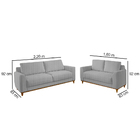 Conjunto Sofá 2 E 3 Lugares Em Linho Cinza Aquila