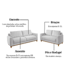 Conjunto Sofá 2 E 3 Lugares Em Linho Cinza Claro Aquila