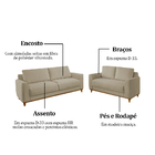 Conjunto Sofá 2 E 3 Lugares Em Veludo Bege Aquila