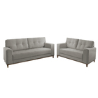 Conjunto Sofá 2 E 3 Lugares Em Veludo Cru Lyra