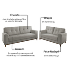 Conjunto Sofá 2 E 3 Lugares Em Veludo Cru Lyra