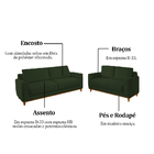 Conjunto Sofá 2 E 3 Lugares Em Veludo Verde Aquila