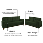 Conjunto Sofá 2 E 3 Lugares Em Veludo Verde Lyra