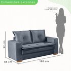 Conjunto Sofá 2 E 3 Lugares Ipanema  Cinza