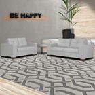 Conjunto Sofá 2 E 3 Lugares Sala De Estar Kenny Couro Cinza G