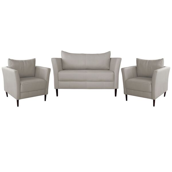 Conjunto Sofá 2 Lugares Com 2 Poltronas Pés Palito Lubbock Co