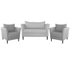 Conjunto Sofá 2 Lugares Com 2 Poltronas Pés Palito Lubbock Co