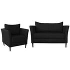 Conjunto Sofá 2 Lugares Com Poltrona Pés Palito Lubbock Couro