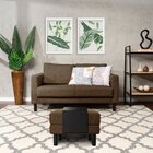 Conjunto Sofá 2 Lugares Com Puff Baú 60cm E Bandeja Antúrio C