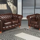 Conjunto Sofá 2 Lugares E Poltrona Luis Xv Chesterfield Vinta